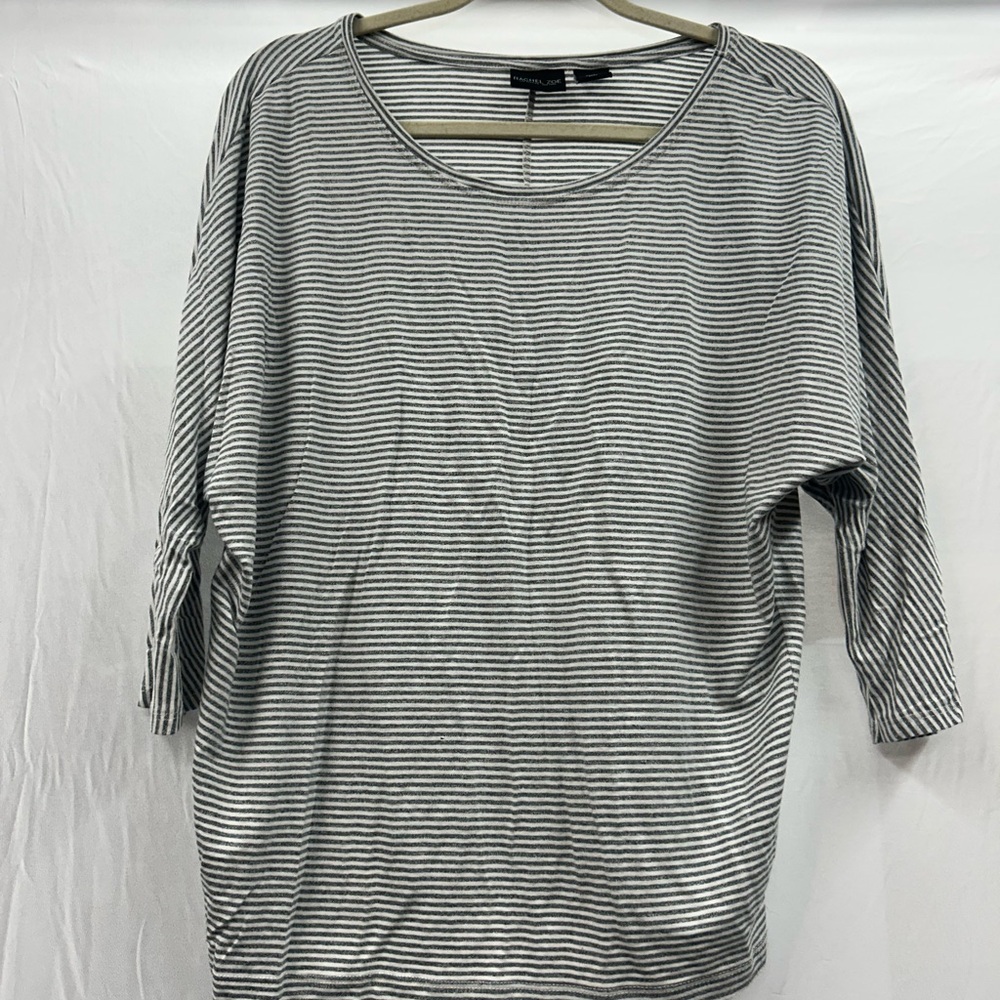 Rachel Zoe Monochrome Striped Long Sleeve Tee